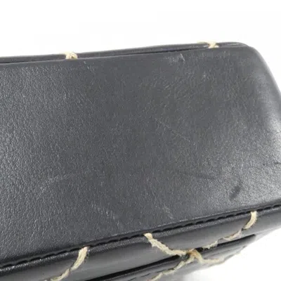 Pre-owned Chanel Wild Stitch Beige Black Leather Shoulder Bag ()