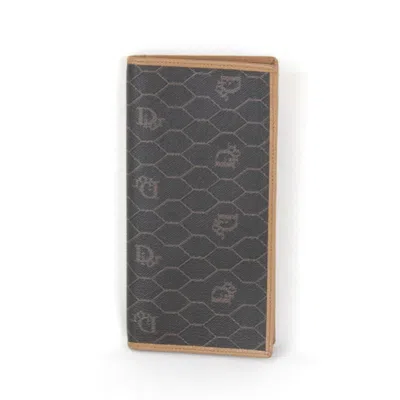 Pre-owned Dior Christian  Brown Pvc Long Wallet (bi-fold) ()