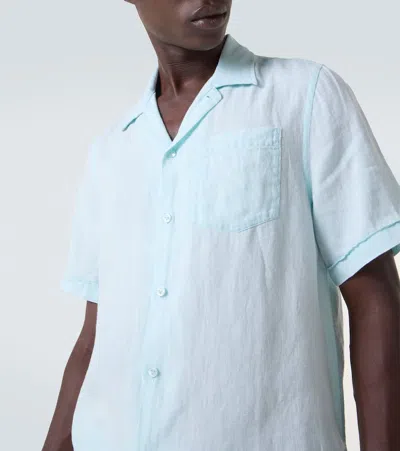 Vilebrequin Bowling Linen Mineral Dye Shirt In Thalassa