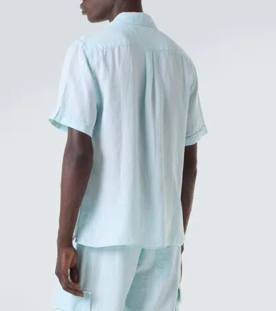 Vilebrequin Bowling Linen Mineral Dye Shirt In Thalassa
