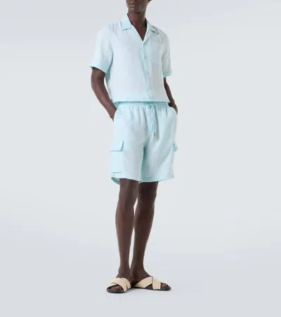 Vilebrequin Bowling Linen Mineral Dye Shirt In Thalassa
