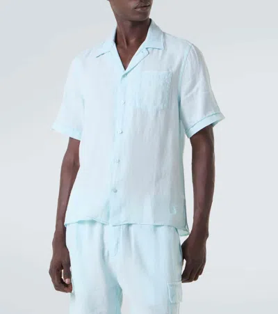 Vilebrequin Bowling Linen Mineral Dye Shirt In Thalassa