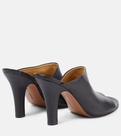 The Row 90mm Signum Heeled Leather Mules In Black