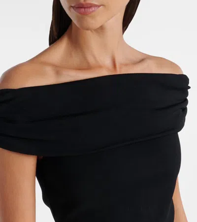 Simkhai Adaline Off-the-shoulder Linen-blend And Recycled Satin-jersey Midi Dress In Multi