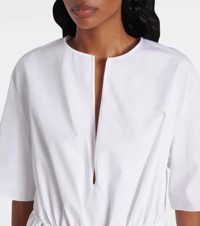 Alaïa Cotton Poplin Dress In White