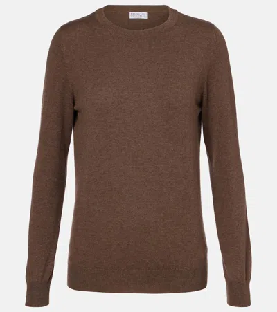 Brunello Cucinelli Cashmere Sweater In Brown