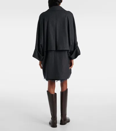 Brunello Cucinelli Oversized Wool Jacket In Black