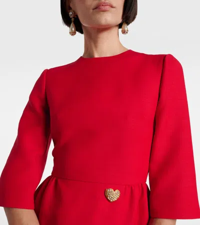Valentino Crepe Couture Midi Dress In Red