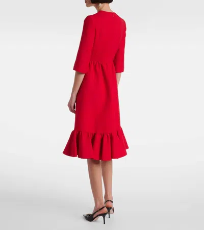 Valentino Crepe Couture Midi Dress In Red
