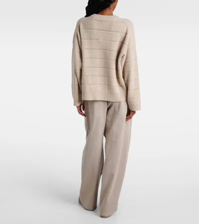 Brunello Cucinelli Cashmere And Wool-blend Sweater In Neutral