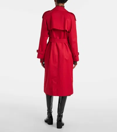 Burberry Long Castleford Trench Coat In Currant