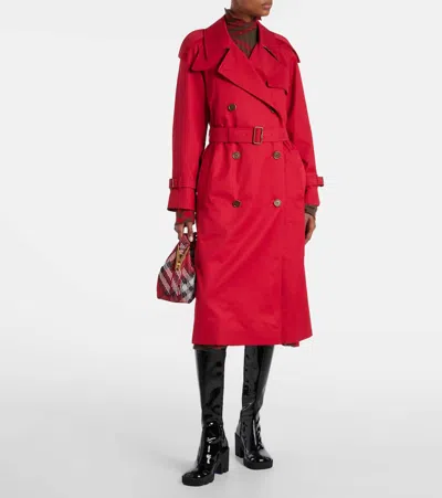 Burberry Long Castleford Trench Coat In Currant