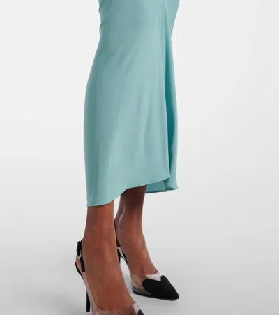 Alaïa Draped Dress Asymmetric Hem In Green