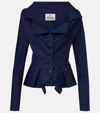 Vivienne Westwood Monday Ruffled Button-detailed Shirt In Blue