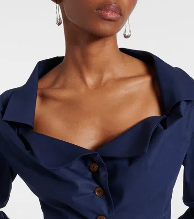 Vivienne Westwood Monday Ruffled Button-detailed Shirt In Blue