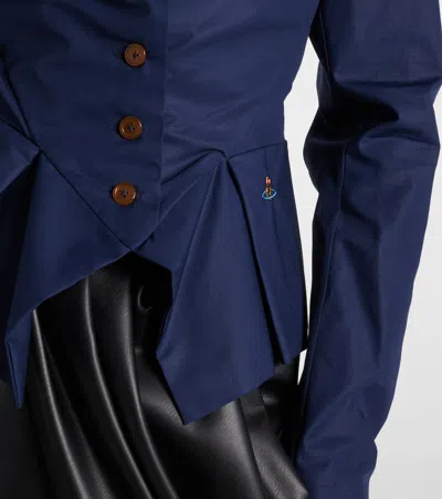 Vivienne Westwood Monday Ruffled Button-detailed Shirt In Blue