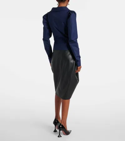 Vivienne Westwood Monday Ruffled Button-detailed Shirt In Blue