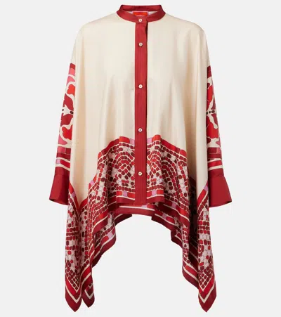 La Doublej La Double J Silk Foulard Shirt With Patternssilhouette In Multi