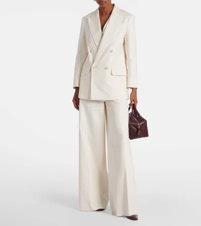 Max Mara Tailored Jackets Featuring Double-breasted Design In White
