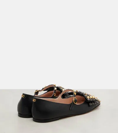 Valentino Garavani Ballerina Mary-jane Bowow With Studs In Multi