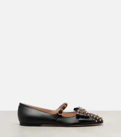 Valentino Garavani Ballerina Mary-jane Bowow With Studs In Multi