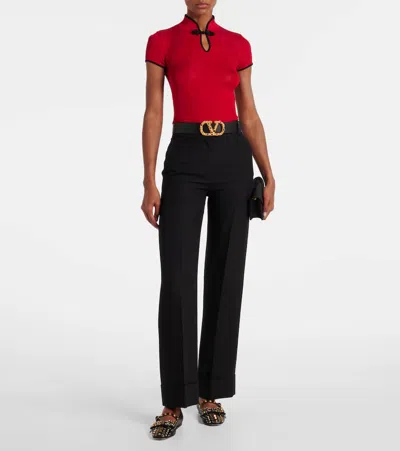 Valentino Garavani Ballerina Mary-jane Bowow With Studs In Multi