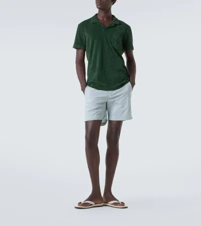 Orlebar Brown Green Terry Towelling Polo In Green