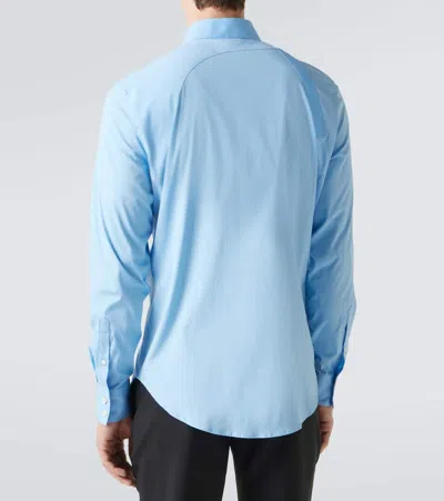 Alexander Mcqueen Slim-fit Harness-detailed Stretch-cotton Shirt In Blue
