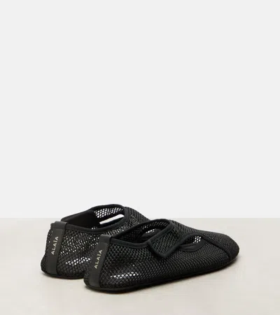 Alaïa Alaia Slipper In Black Mesh Women