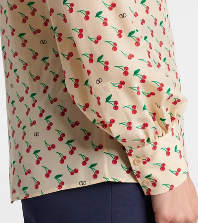 Valentino Camicia In Crepe Stampata  Donna In Neutral