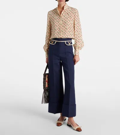 Valentino Camicia In Crepe Stampata  Donna In Neutral