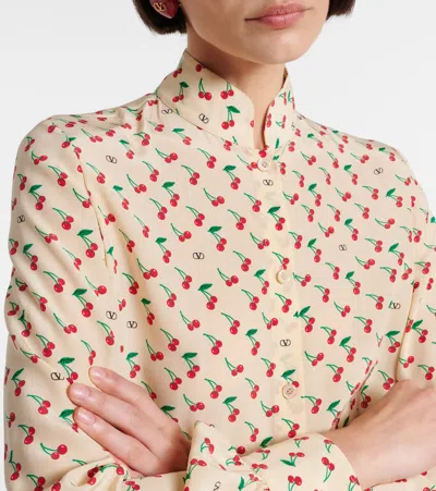 Valentino Camicia In Crepe Stampata  Donna In Neutral
