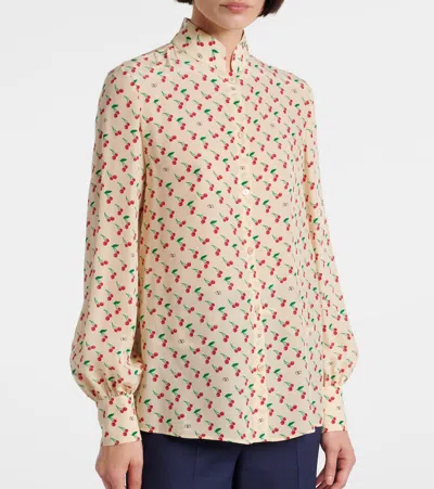 Valentino Camicia In Crepe Stampata  Donna In Neutral