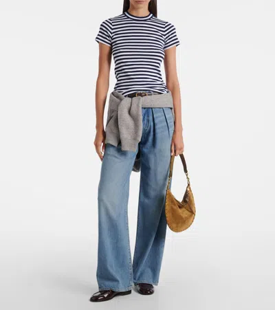 Polo Ralph Lauren Cotton Jersey Striped T-shirt In Black