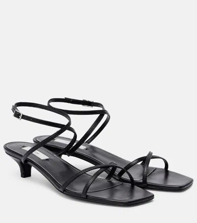 Totême 35mm Leather Crossover Sandals In Blue