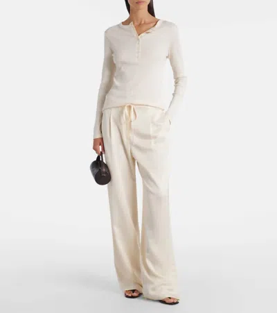 Rohe High-waisted Wide-leg Casual Pants In Neutral