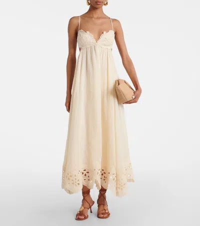 COCO刺绣苎麻纤维加长连衣裙