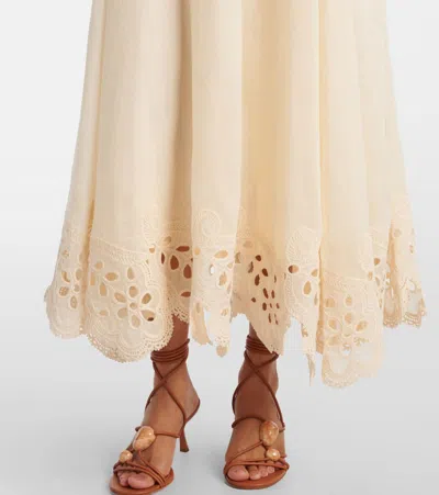 COCO刺绣苎麻纤维加长连衣裙