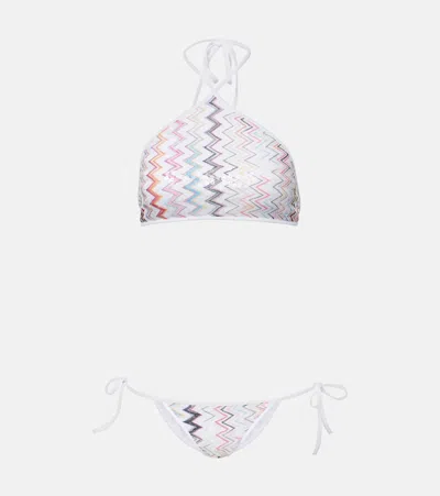 Missoni Bikini With Halter Neck And Sequins In White