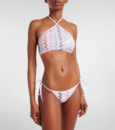 Missoni Bikini With Halter Neck And Sequins In White