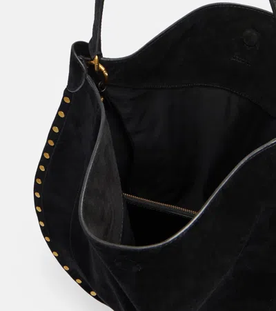 Isabel Marant Black Midnight Oskan Soft Zip Shoulder Bag In Black