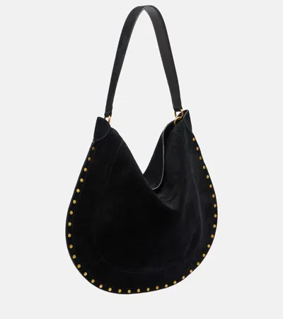 Isabel Marant Black Midnight Oskan Soft Zip Shoulder Bag In Black