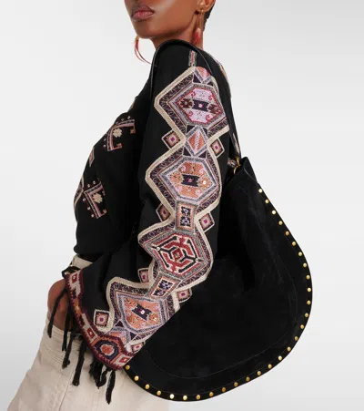 Isabel Marant Black Midnight Oskan Soft Zip Shoulder Bag In Black