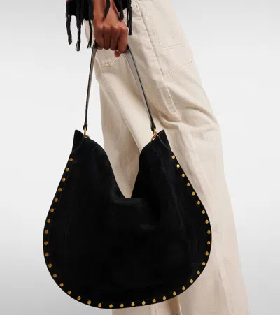 Isabel Marant Black Midnight Oskan Soft Zip Shoulder Bag In Black