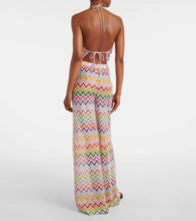 Missoni Zigzag Knitted Open-back Halterneck Top In Multi