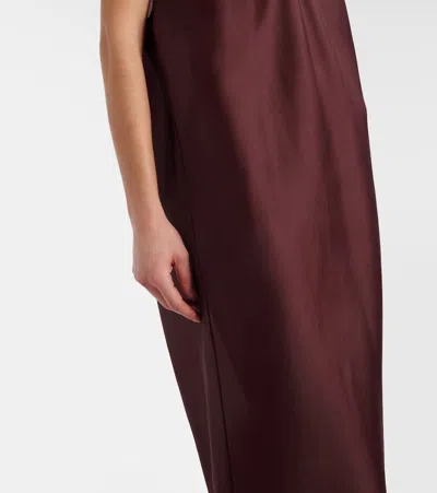 Khaite Darby Silk-organza Midi Dress In Burgundy