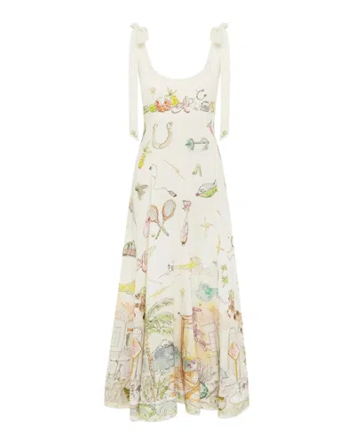 Alemais Anouk Colantoni Ballet Tie-strap Midi Dress In Neutral