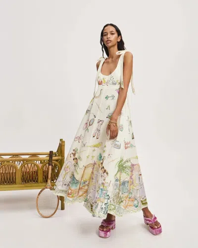 Alemais Anouk Colantoni Ballet Tie-strap Midi Dress In Neutral