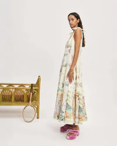 Alemais Anouk Colantoni Ballet Tie-strap Midi Dress In Neutral