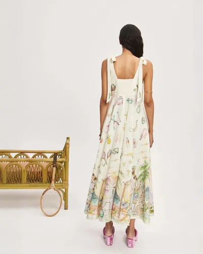Alemais Anouk Colantoni Ballet Tie-strap Midi Dress In Neutral